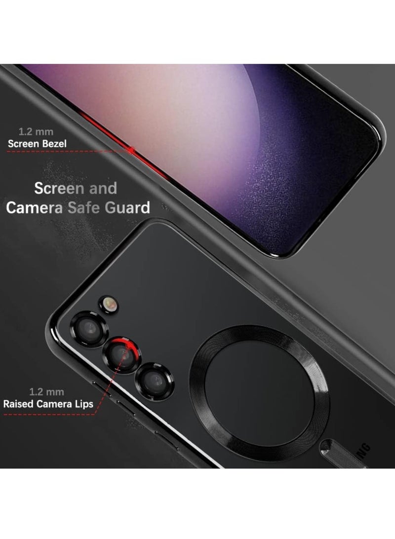 MIGOFAST Galaxy S24 Magnetic Case Compatible with MagSafe  Luxury Plating Design Galaxy S24 Case with Camera Lens Protector Soft TPU Bumper for Samsung Galaxy S24  Black - Image 3