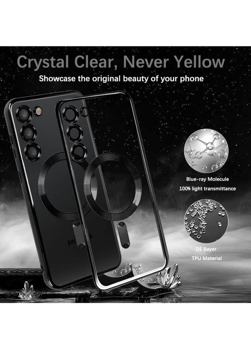 MIGOFAST Galaxy S24 Magnetic Case Compatible with MagSafe  Luxury Plating Design Galaxy S24 Case with Camera Lens Protector Soft TPU Bumper for Samsung Galaxy S24  Black - Image 4
