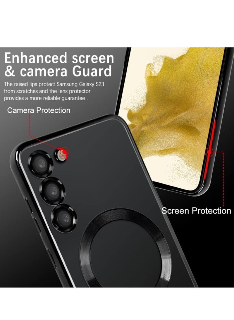 MIGOFAST Galaxy S24 Magnetic Case Compatible with MagSafe  Luxury Plating Design Galaxy S24 Case with Camera Lens Protector Soft TPU Bumper for Samsung Galaxy S24  Black - Image 5