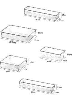 Boz House Set of 5 Modular Drawer Organizer, Bathroom Makeup and Jewelry Organizer  - Image 4