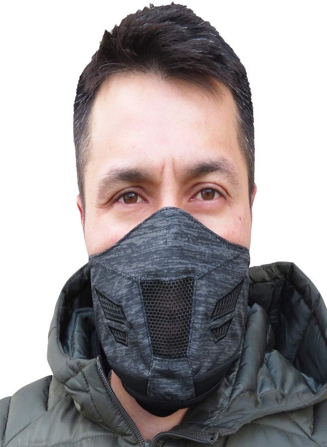 Grace Folly Neoprene Winter Half Face Mask- Ski, Snowboarding, Motorcycle. with Air Vents., Black and Grey, One size - Image 1