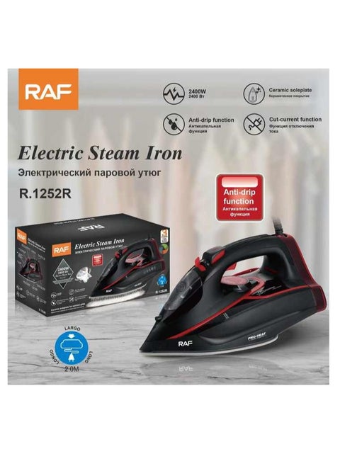 Electric steam iron, with an elegant design to facilitate ironing of clothes and all types of fabrics, 2400W power, model R.1252R