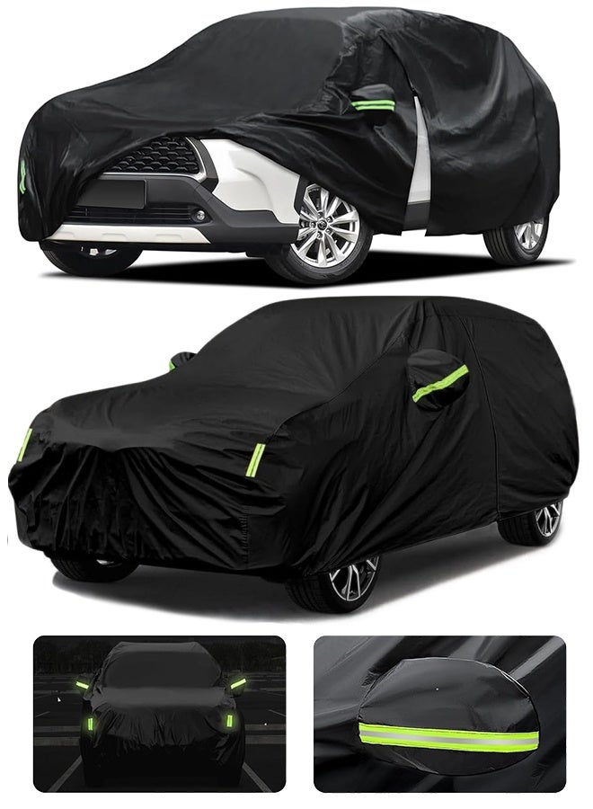 BUPY Full Car Cover Dirtproof, SUV Car Cover Waterproof All-Weather Rain Snow UV Sun Hail Protector for Sedan, Automotive Accessories Scratch Resistant, Breathable Outdoor Cover (4700 - 4850 cm, SUV, Black) - Image 1