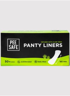 PEESAFE PeeSafe Daily Panty Liners with Aloe Vera, Curvy design for extra comfort, Cottony-Soft surface, Antibacterial, 185mm wide - 50 liners  - Image 1