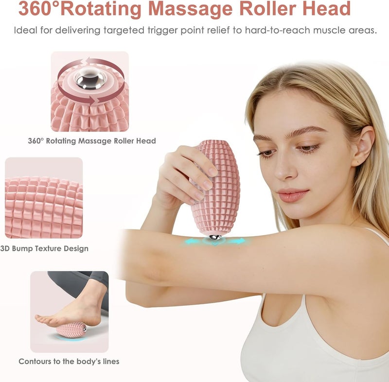 Bluejw Silicone Vibrating Massage Ball with Rolling Head, 3-Speed Myofascial Massage Roller for Plantar Fasciitis Relief, Hip & Psoas Release, Trigger Point Therapy for Neck, Back, Foot (Blue) - Image 4