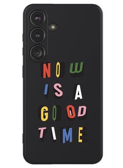 Theodor Protective Slim Fit Case Liquid Silicone Cover with Full Body Protection Anti-Scratch Shockproof Case For Samsung Galaxy S24 Plus (Black) - Good time  - Image 1