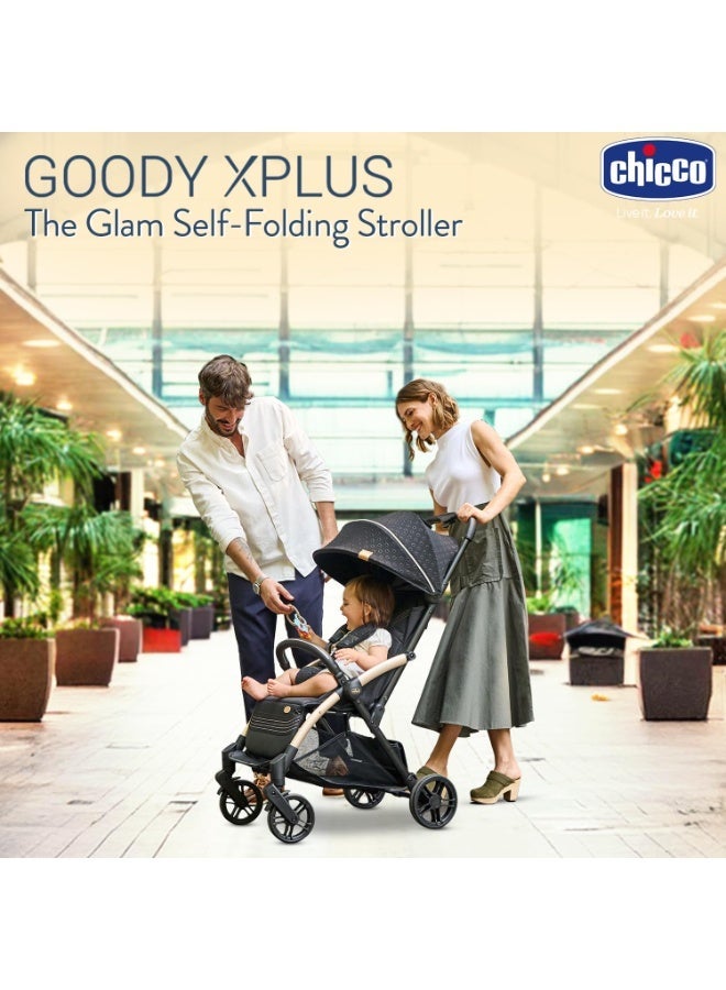 شيكو عربة أطفال شيكو جودي إكس بلس دارك شادو، مناسبة للأطفال من عمر 0 ​​إلى 4 سنوات، سهلة الطي بيد واحدة، عجلات كبيرة مزودة بممتصات صدمات، مسند ظهر قابل للتعديل في 4 وضعيات، مقعد واسع ومريح - Image 2