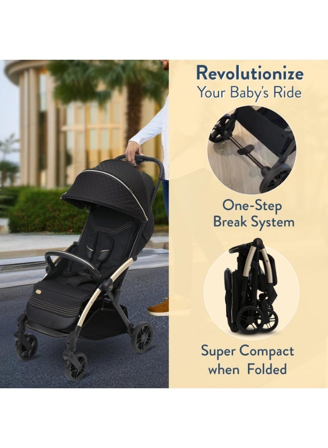 شيكو عربة أطفال شيكو جودي إكس بلس دارك شادو، مناسبة للأطفال من عمر 0 ​​إلى 4 سنوات، سهلة الطي بيد واحدة، عجلات كبيرة مزودة بممتصات صدمات، مسند ظهر قابل للتعديل في 4 وضعيات، مقعد واسع ومريح - Image 3