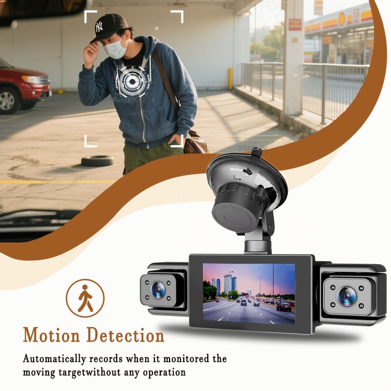 كاميرا dash كام 4 قنوات بدقة 1080P/720P بتغطية كاملة مع رؤية ليلية وتسجيل دوري - Image 5