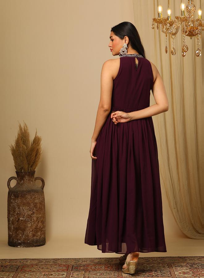 globus Zari Embroidered Keyhole Detail Fusion Maxi Dress - Image 3