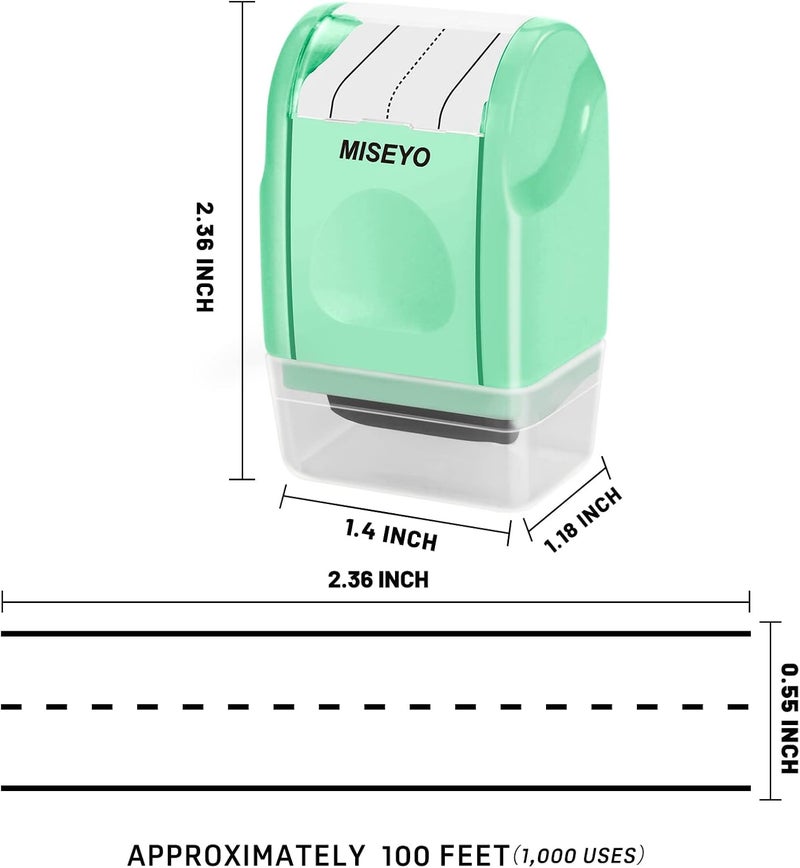 Miseyo Dashed Handwriting Lines Practice Roller Stamp,Self-Inking Line Rolling Stamps for Kids Writing - Mint Green - Image 2