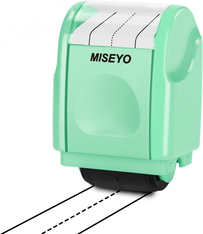 Miseyo Dashed Handwriting Lines Practice Roller Stamp,Self-Inking Line Rolling Stamps for Kids Writing - Mint Green - Image 1