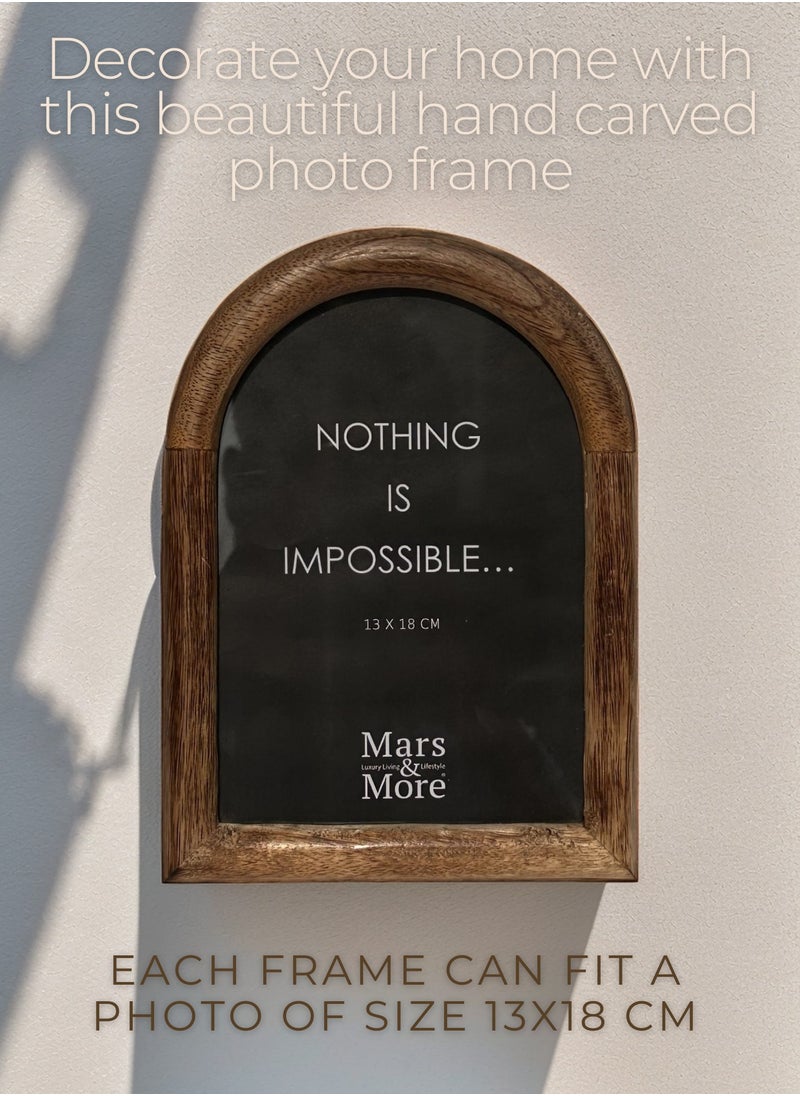 Mars & More - Handcrafted Wooden Arch Photo Frame 15x20 cm by Artesania - Image 1