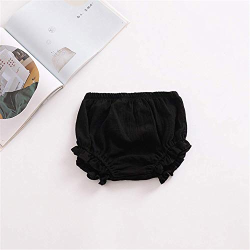 Noubeau Newborn Toddler Baby Girls Boy Kids Cotton Linen Bloomer Shorts Diaper Cover (Black, 9-12M) - Image 2