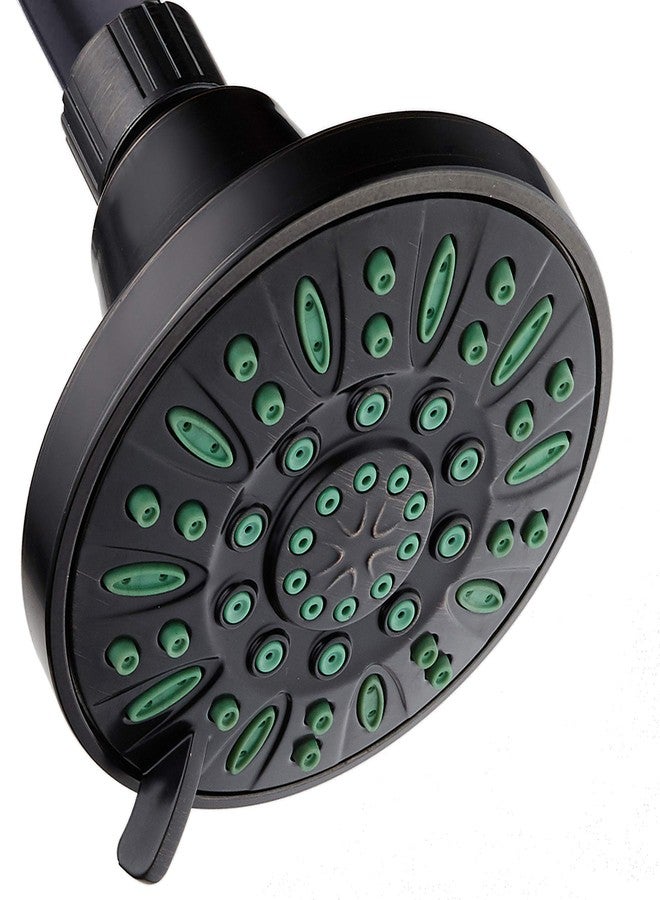 AquaDance Anti-Clog High-Pressure 6-setting Shower Head with Nozzle Protection from Growth of Grime for Stronger Shower! Oil-Rubbed Bronze Finish/Coral Green Jets - Image 1