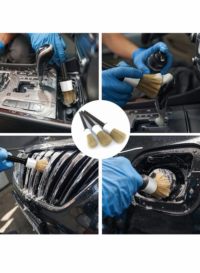 Excefore Ultra Soft Car Detail Brushes Car Detailing Brush - Set of 3 Pcs Different Sizes NO Metal Brush Parts for Cleaning Interior Upholstery, Air Vents, Wheels, Leather - Image 2