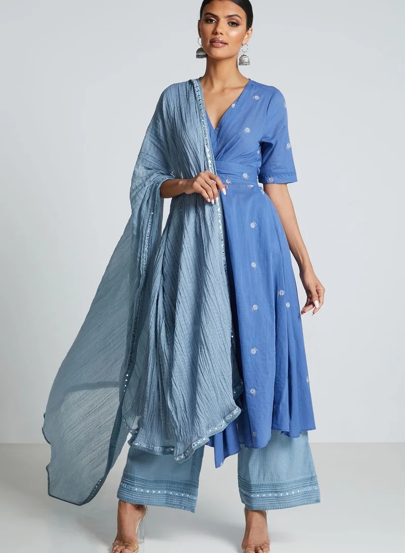 RITU KUMAR Wrap Front Printed Kurti