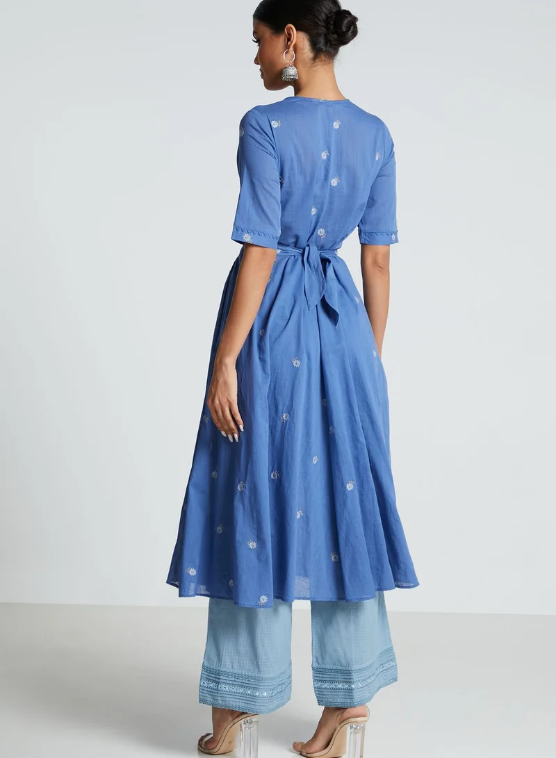RITU KUMAR Wrap Front Printed Kurti