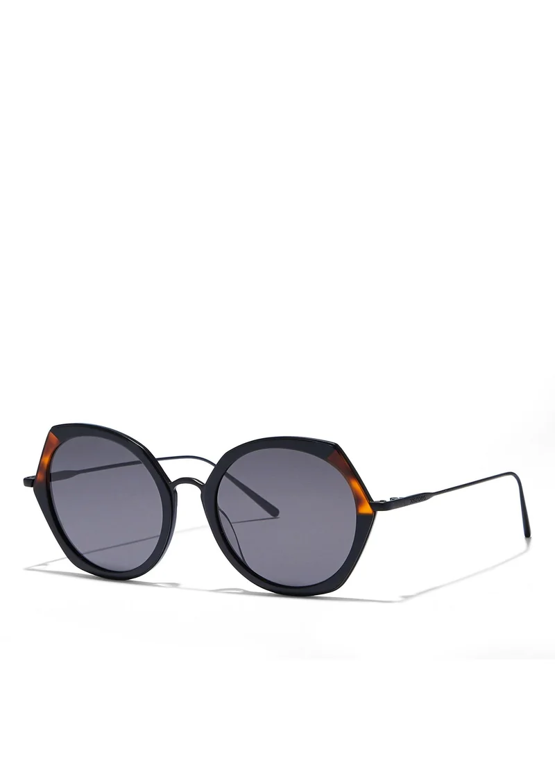 30Sundays MARAIS - La French Collection Women Black Sunglasses - Frame Material: Metal + Acetate - Lens Color: Black- Frame Color: Black - Full Rim
