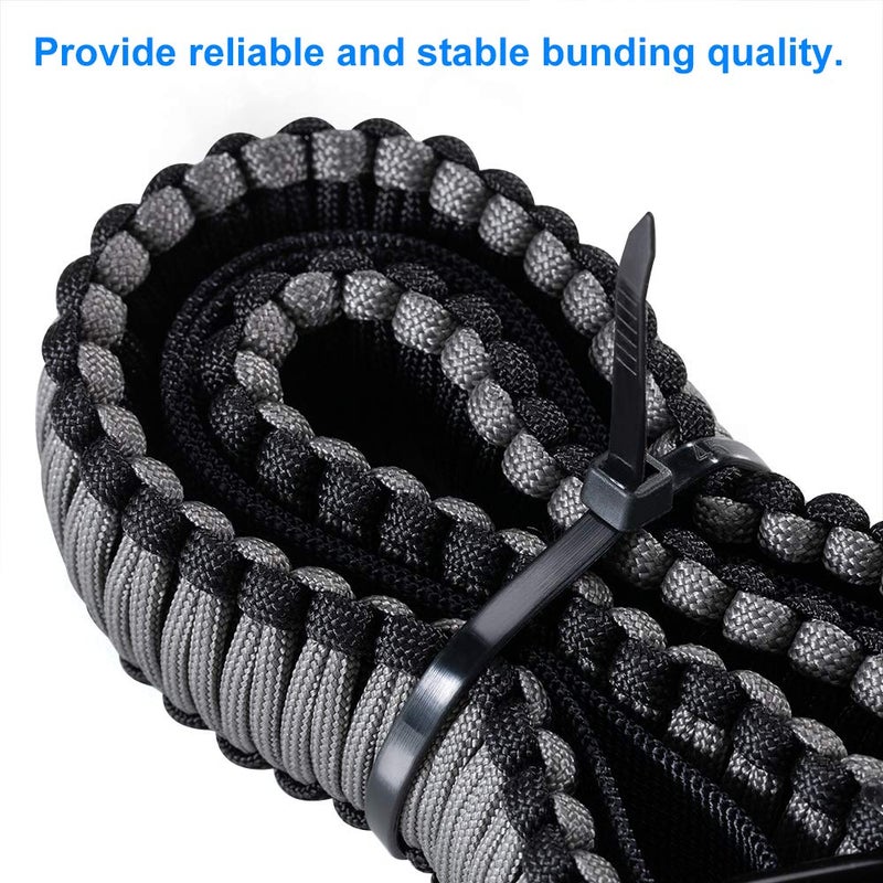 TANTTI Zip Ties 8 Inch Black Zip Ties With 50 Pounds Tensile Strength Cable Ties 100 Pack  By Tantti Supply - Image 4