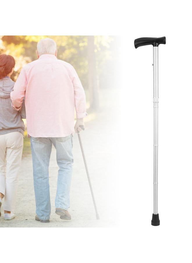 Thoraya Portable Aluminium Alloy Frosted Anti‑skid Elderly Walking Stick Multifunction Folding Ultralight TBR Handle Cane Silver White  - Image 4