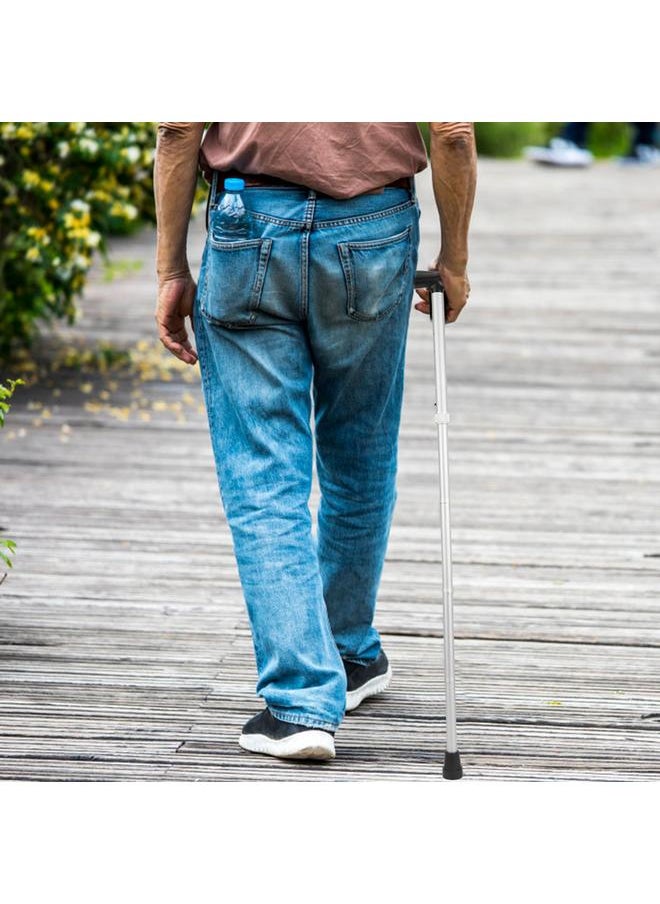 Thoraya Portable Aluminium Alloy Frosted Anti‑skid Elderly Walking Stick Multifunction Folding Ultralight TBR Handle Cane Silver White  - Image 5