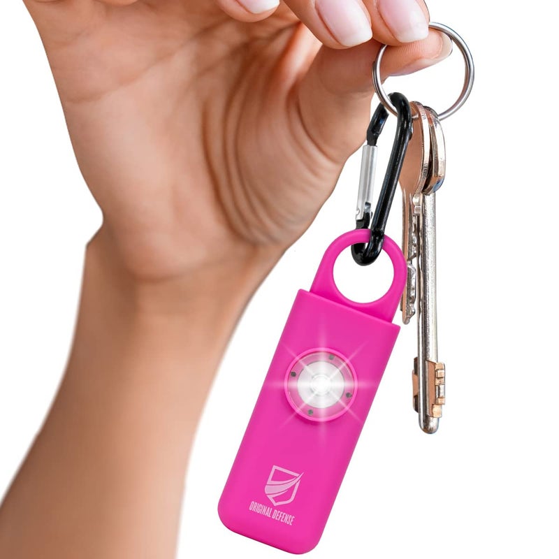 Original Defense® Siren Self-Defense Alarm (Magenta) - 130 dB Keychain Alarm with LED Strobe Light for Women, Children, and Elderly - Police Recommended - Image 1