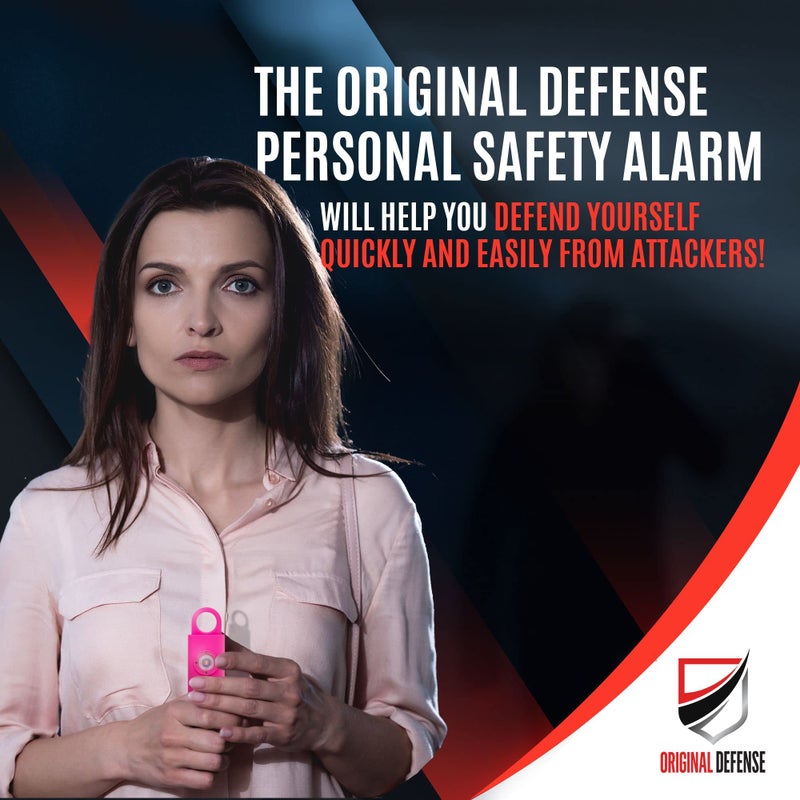 Original Defense® Siren Self-Defense Alarm (Magenta) - 130 dB Keychain Alarm with LED Strobe Light for Women, Children, and Elderly - Police Recommended - Image 4