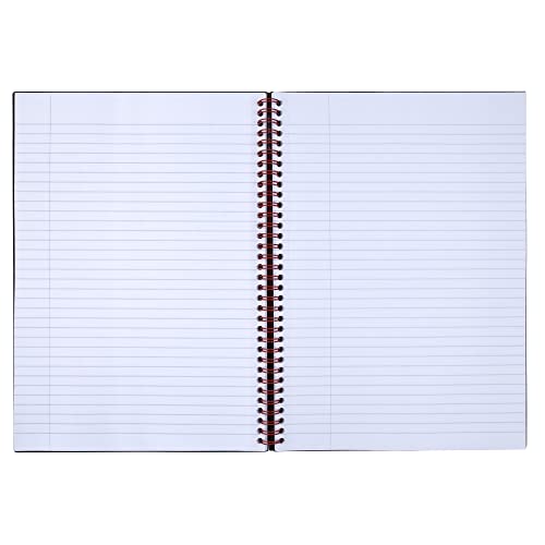 Black n' Red Notebook, Business Journal, 11-3/4" x 8-1/4", 70 Sheets, Ruled, Optik Paper, Scribzee App, Flexible Poly Cover, Wirebound, Black (E67008) - Image 3