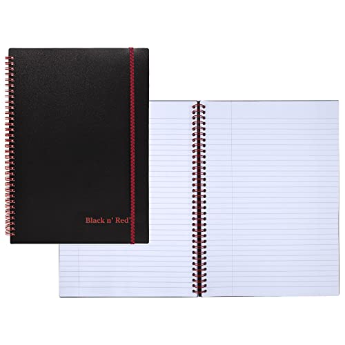Black n' Red Notebook, Business Journal, 11-3/4" x 8-1/4", 70 Sheets, Ruled, Optik Paper, Scribzee App, Flexible Poly Cover, Wirebound, Black (E67008) - Image 2