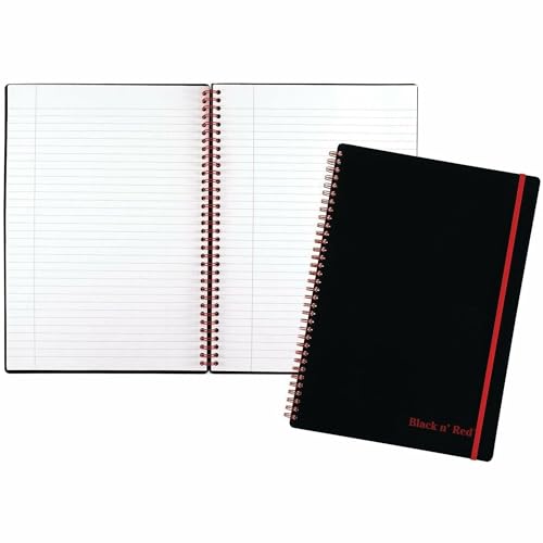 Black n' Red Notebook, Business Journal, 11-3/4" x 8-1/4", 70 Sheets, Ruled, Optik Paper, Scribzee App, Flexible Poly Cover, Wirebound, Black (E67008) - Image 5