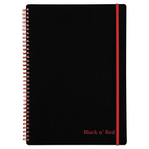 Black n' Red Notebook, Business Journal, 11-3/4" x 8-1/4", 70 Sheets, Ruled, Optik Paper, Scribzee App, Flexible Poly Cover, Wirebound, Black (E67008) - Image 4