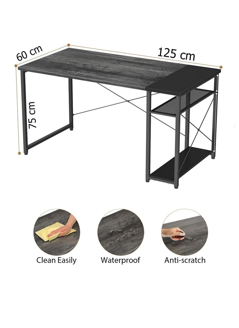 Home Gallery - Black Office Desk Modern Style With Shelves 120 Cm - Image 1