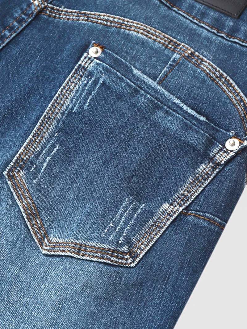 Flamingals High Waist Capris Jeans for Women Casual Summer Butt Lifting Skinny Denim Capri Light Midness Blue 2XL - Image 5