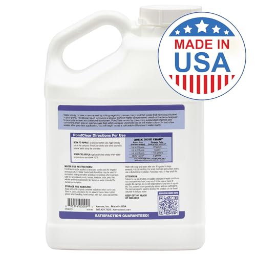 Airmax PondClear Liquid Bacteria for Lakes, Ponds & Water Garden Treatments, Natural Bio Clarifier & Cleaner for Crystal Clear Water, Remove Nutrients & Noxious Odor, Fish, Pet & Plant Safe, 1 Gallon - Image 2