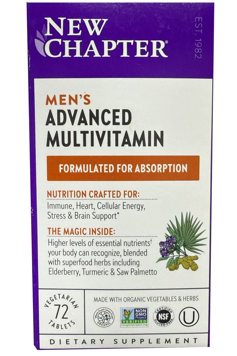 New Chapter Men's Advanced Multivitamin, 72 Vegetarian Tablets - Image 1