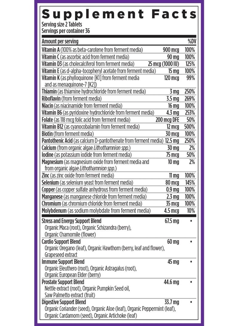 New Chapter Men's Advanced Multivitamin, 72 Vegetarian Tablets - Image 3