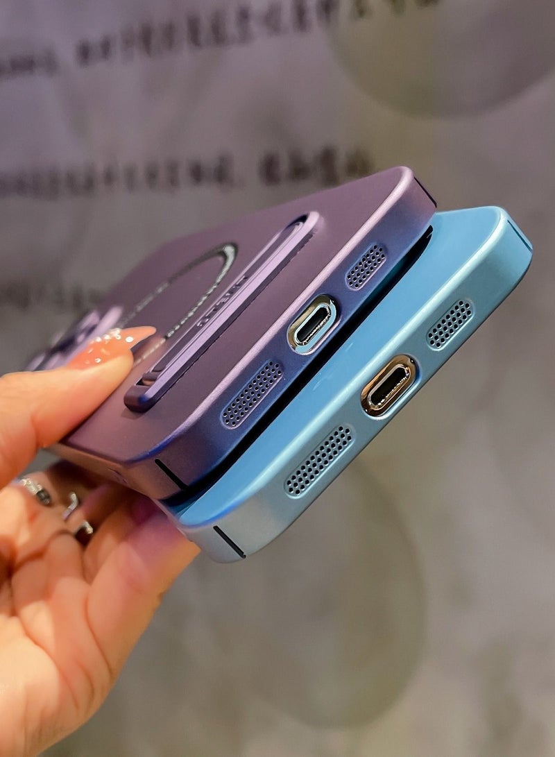 NIBEMINENT Magsafe Stand Case for iPhone 14/13/12 Pro Max Magnetic Phone with Slim Kickstand Hard PC Back Apple Purple  - Image 3