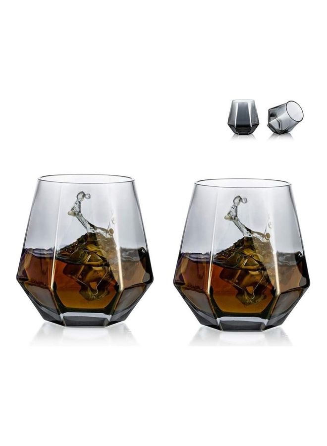 NIBEMINENT 2-Piece Diamond Design Tumblers Clear - Image 1