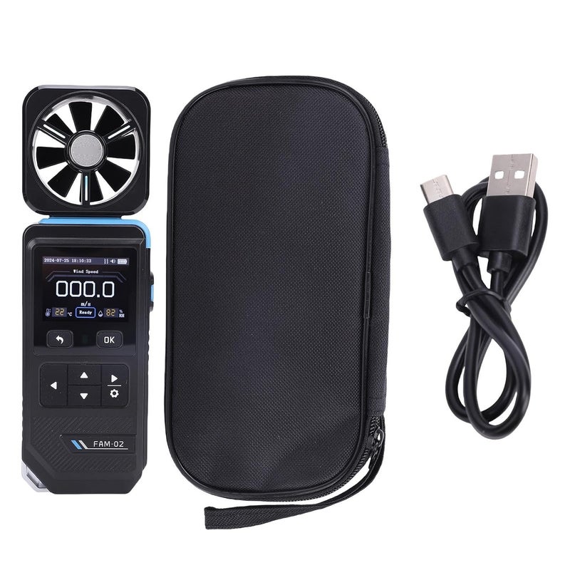 مقياس سرعة الرياح الرقمي المحمول لقياس سرعة الهواء للمنزل والمكتب وسيارة والمروحة - Image 4