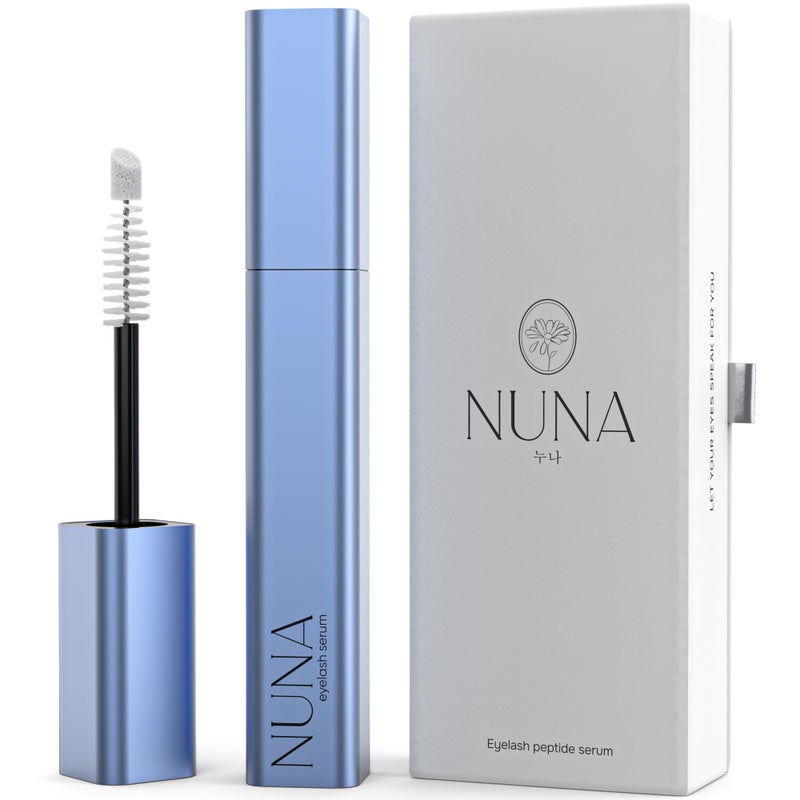 NUNA Eyelash Growth Support Serum 6ml â€“ Eye Lash and Eyebrow Enhancing Serum for Women & Men with Biotin - Korean Multi Peptide & Natural Extracts â€“ Promotes Fuller and Longer Lashes - 6 Month Supply - Image 1