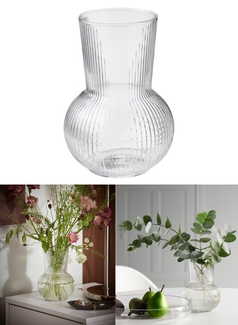 مزهرية زهور شفافة حديثة لغرفة المعيشة وغرفة النوم والمكتب لترتيب الزهور 17 سم