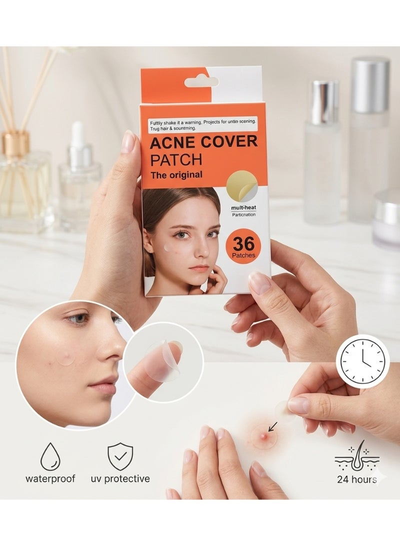 Clear acne patches – for instant coverage and protection of pimples – multi-size – suitable for all skin types (36 pieces) - Image 2