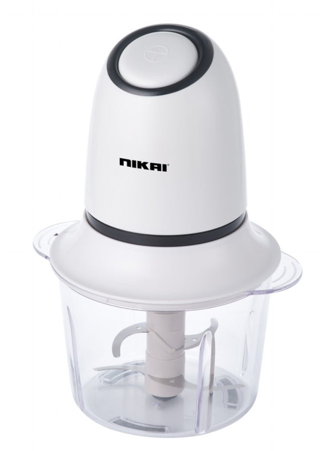 NIKAI Chopper With Unbreakable PC Bowl Double Stainless Steel Blades 1.2 L 300 W NC194P White - Image 1