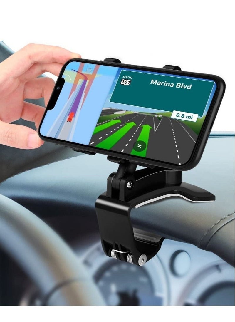 Yesido حامل هاتف السيارة على لوحة القيادة، مثبت هاتف محمول HUD للسيارة متوافق مع آيفون 13 12 11 برو ماكس XS XR SE X 8 7 6 بلس 6S، سامسونج جالاكسي S20 S10 S9 S8 بلس نوت