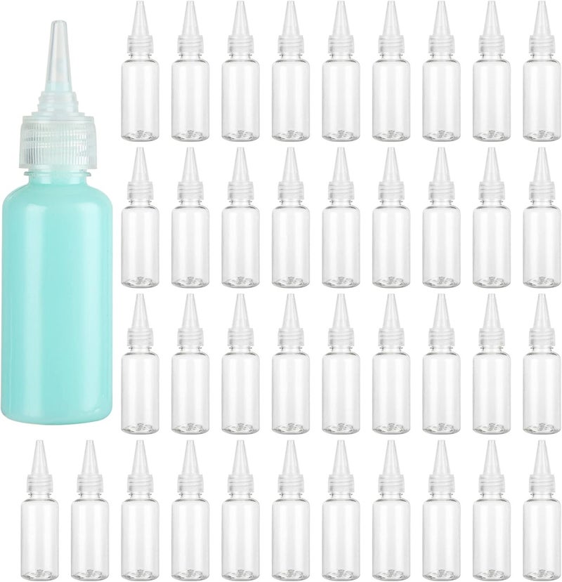 APACALI APACALI 100 PCS Small Squeeze Bottles 1oz Plastic Bottle with Nozzle Tip Clear Empty Bottles 30 ml PortableTravel Size Bottle for Liquid Oil Lotions Cream Toner Body Soap Hand Sanitizer - Image 1
