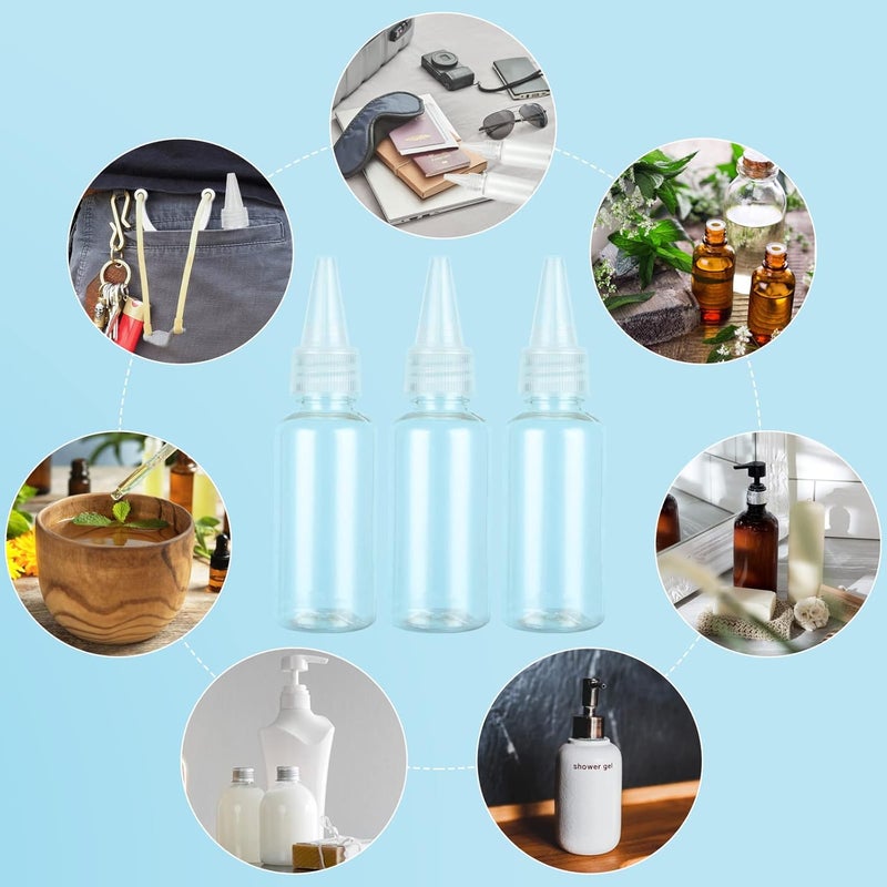 APACALI APACALI 100 PCS Small Squeeze Bottles 1oz Plastic Bottle with Nozzle Tip Clear Empty Bottles 30 ml PortableTravel Size Bottle for Liquid Oil Lotions Cream Toner Body Soap Hand Sanitizer - Image 5