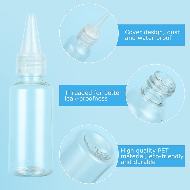 APACALI APACALI 100 PCS Small Squeeze Bottles 1oz Plastic Bottle with Nozzle Tip Clear Empty Bottles 30 ml PortableTravel Size Bottle for Liquid Oil Lotions Cream Toner Body Soap Hand Sanitizer - Image 3