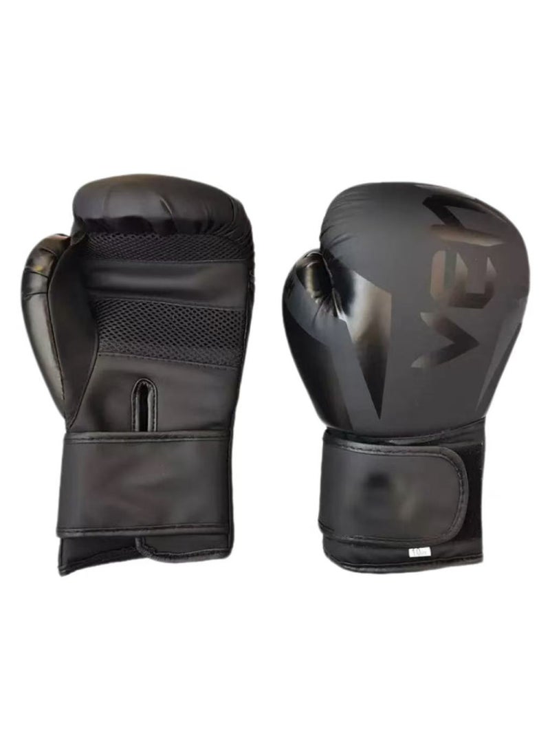 VENUM Gel Shock-Absorbing Boxing Gloves 12oz Matte Black – Unisex Training Gloves for Boxing, MMA, Muay Thai – Ideal for Focus Mitts & Heavy Bag Work – High-Support Wrist Design - Image 2