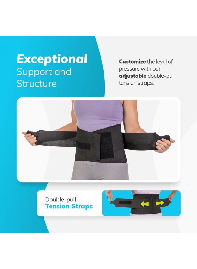 BraceAbility XXXL Plus Size Elastic & Neoprene Compression Back Brace | Lumbar, Waist and Hip Support Belt for Sciatica Nerve Pain, Low Back Pain Relief while Sleeping, Working, Exercising (3XL) - Image 3